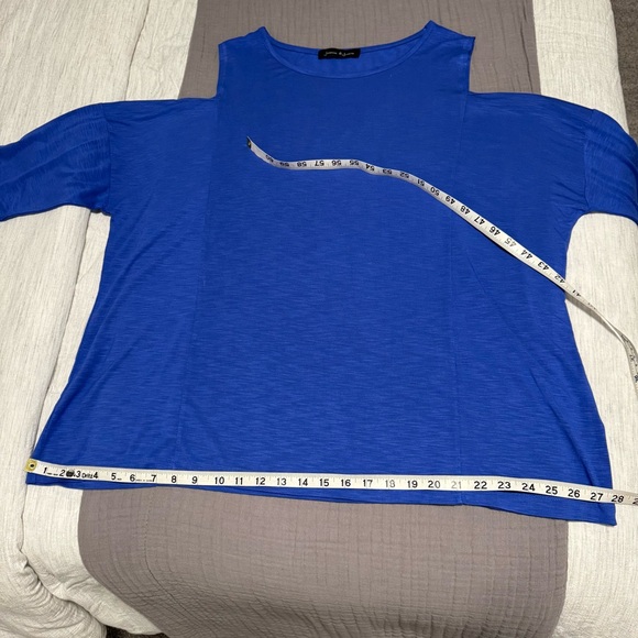 Jasmine & Juliana Blue Cold Shoulder Tunic Top - Picture 13 of 15
